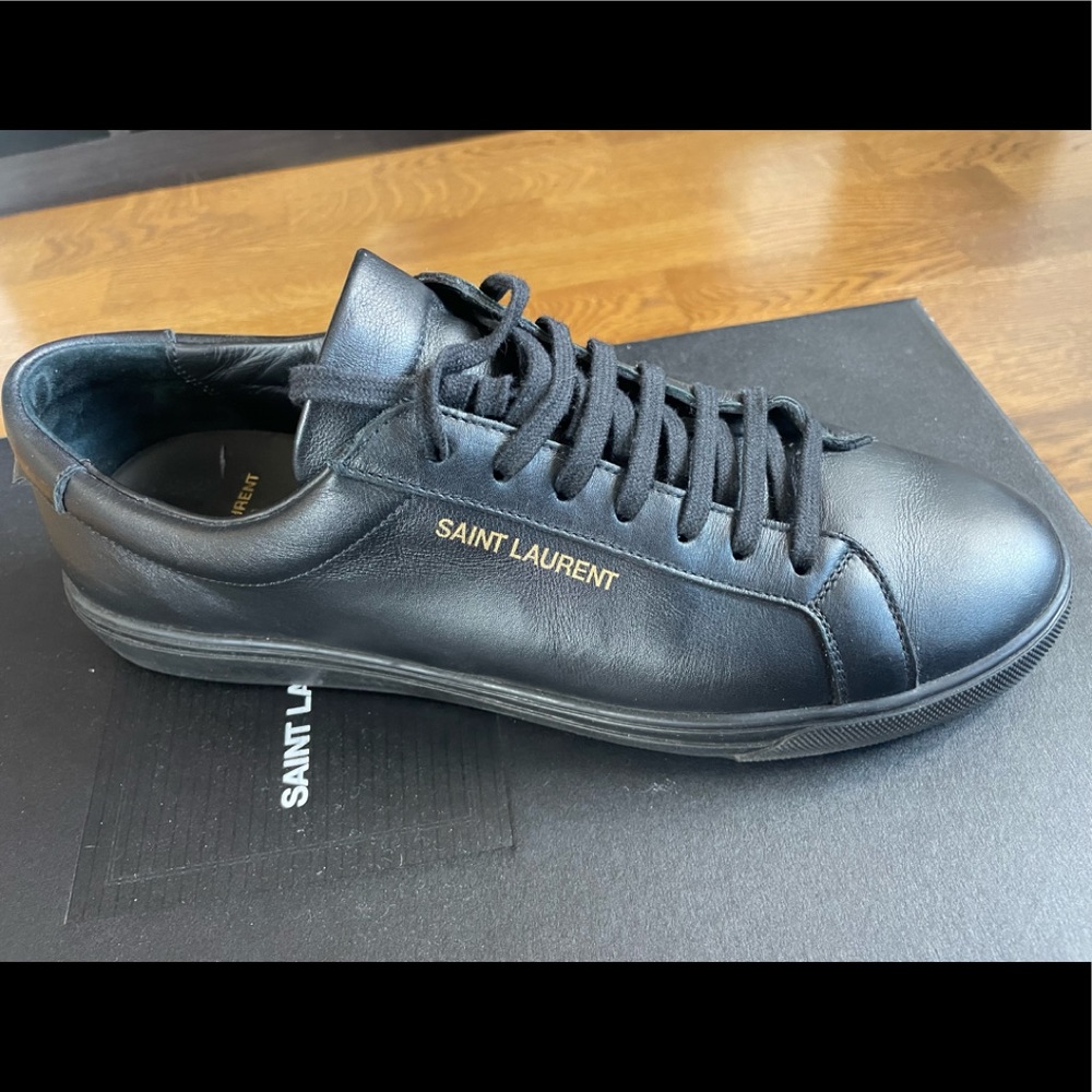 Saint Laurent Andy Sneakers in Black Leather (Size 41.5) Men
